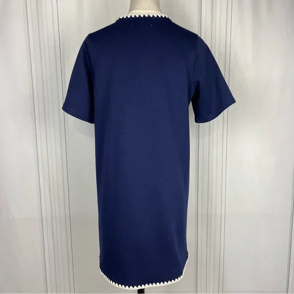 Louche 60's Inspired Mini Dress - Navy &‎ Ivory - Women's Size UK 12 (US 8) - Picture 5 of 14